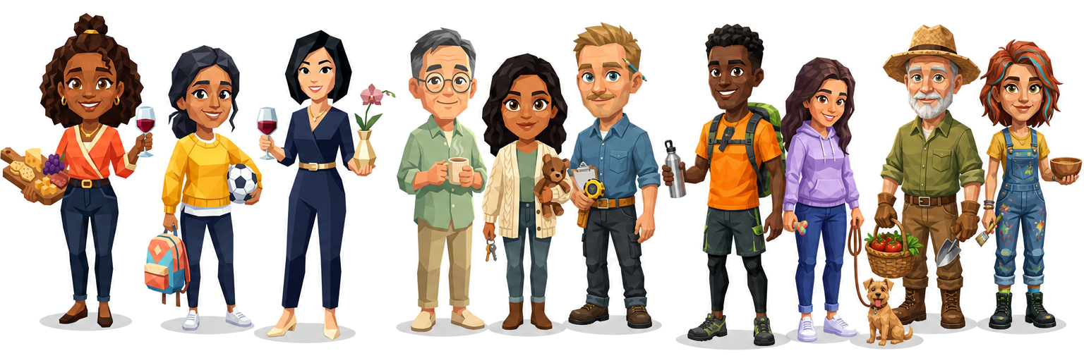 All 10 HiQ home-buying personalities in three groups: Gatherers, Sanctuary Seekers, and Outdoor Spirits